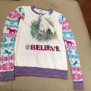 3d Unicorn Ugly Christmas Sweater 